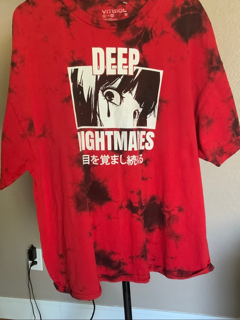 Kids "Deep Nightmares" Red Tie-Dye Graphic Tee